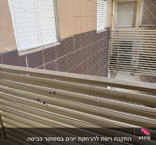 רשת הגנה על חלון למניעת כניסת יונים